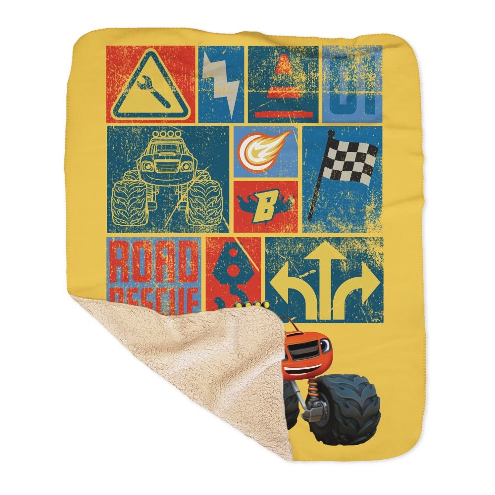 Blaze & The Monster Machines Road Rescue Sherpa Blanket - Paramount Shop