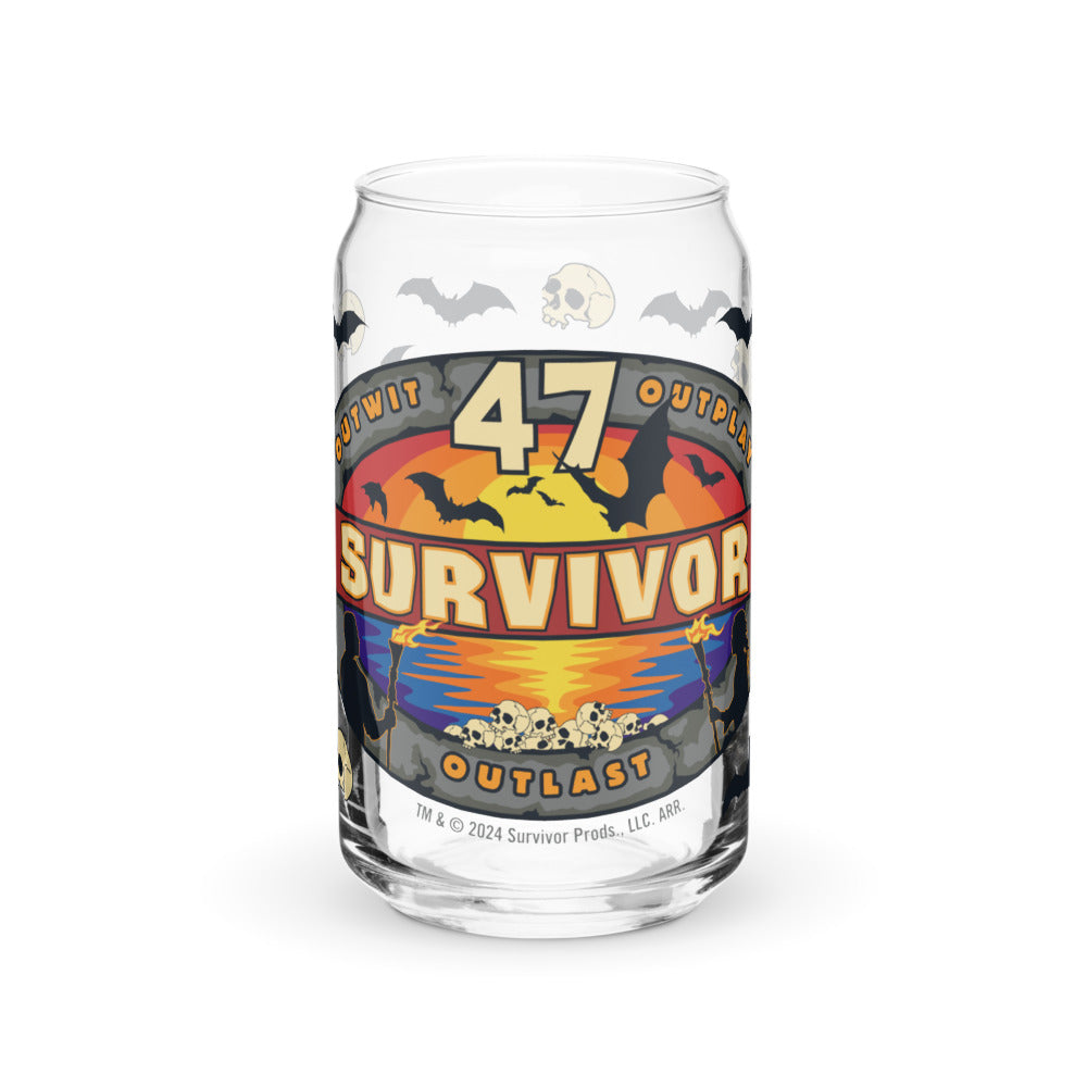 SURVIVOR Saison 47 Logo Dosenförmiges Glas