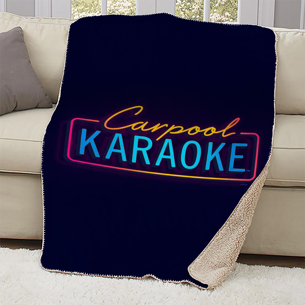 Carpool Karaoke Neon Logo Sherpa Blanket - Paramount Shop