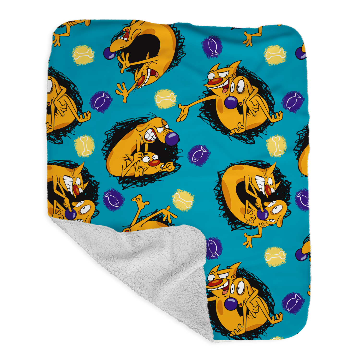 CatDog Best Friends Grey Sherpa Blanket - Paramount Shop