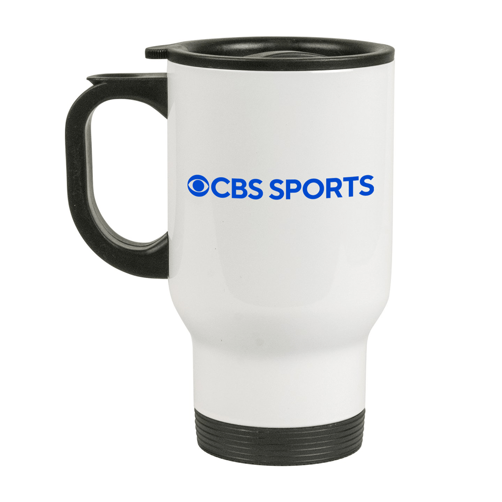 CBS Sports Logo 14 oz Stainless Steel Travel Mug with Handle - Paramount Shop
