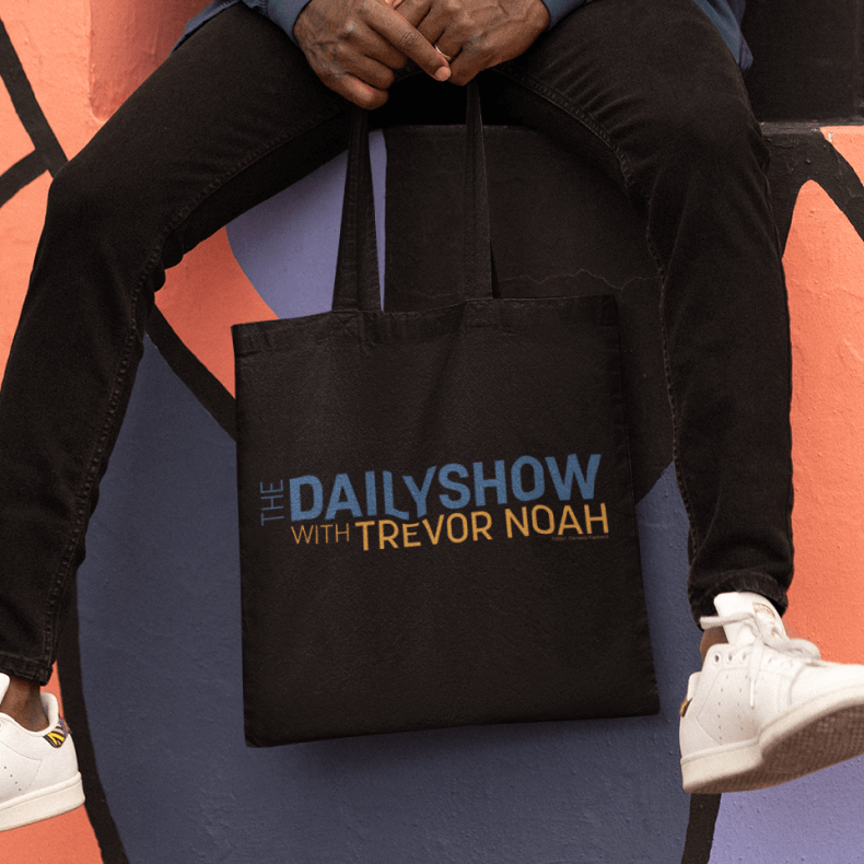 The Daily Show with Trevor Noah Two-Color Logo Zipper Tote Bag