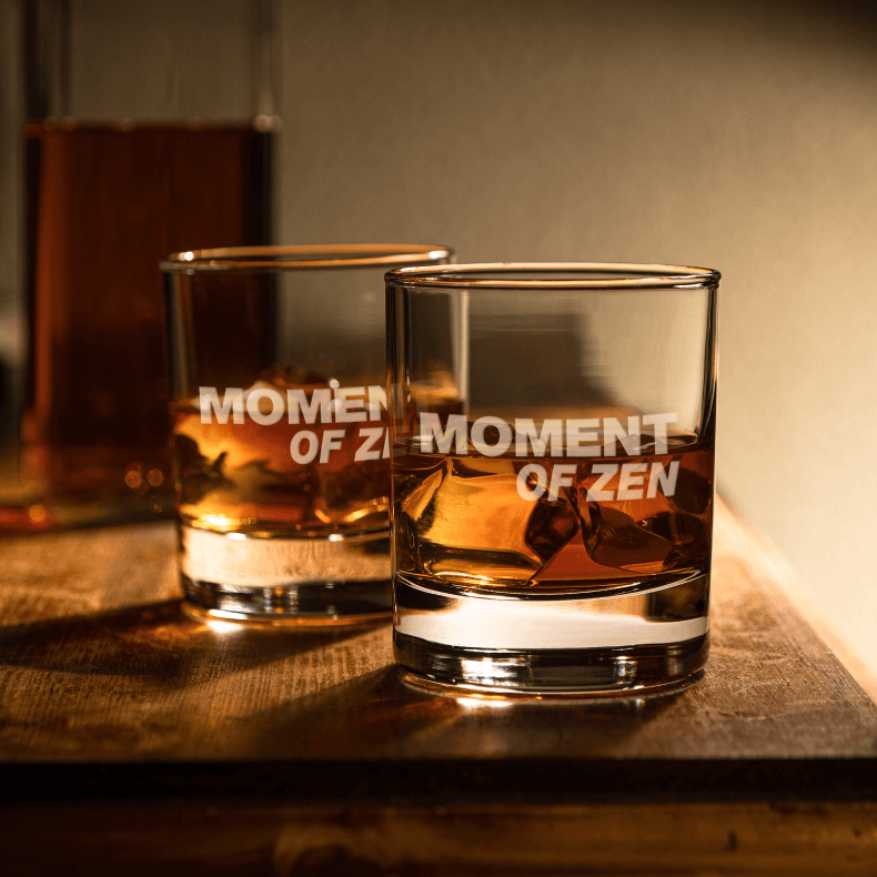 The Daily Show Moment of Zen Laser Engraved Rocks Glass
