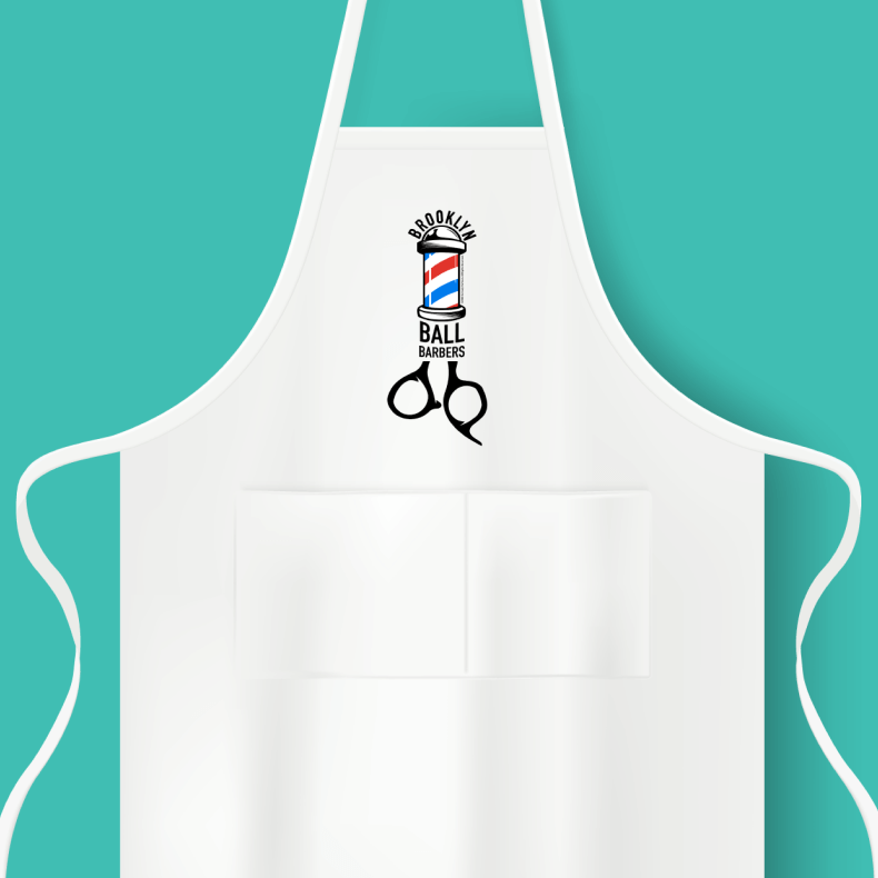 As Seen On Comedy Central Ball Barbers Logo Apron - With Pockets