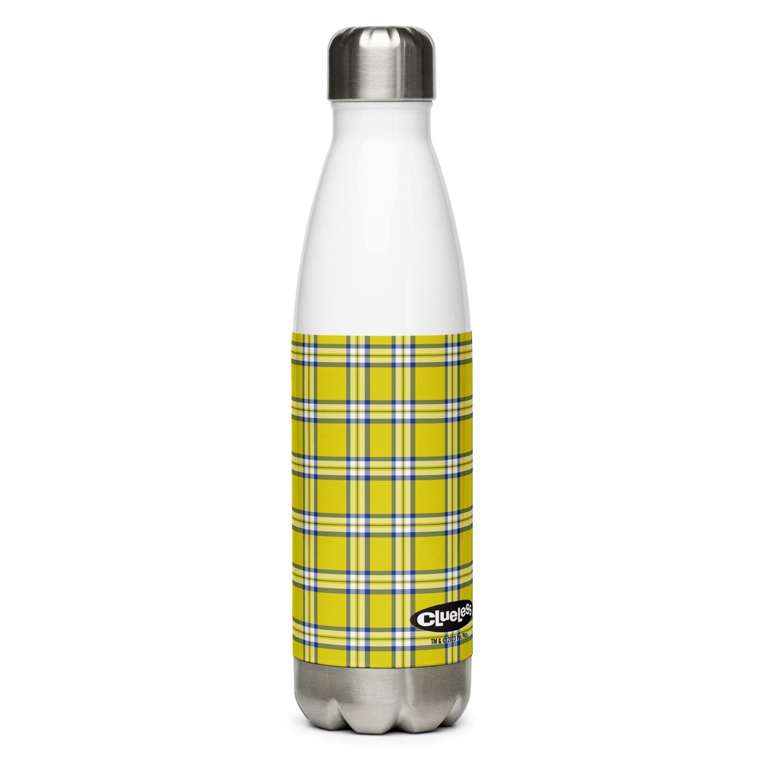 Clueless Yellow Plaid Stainless Steel Water Bottle - Paramount Shop