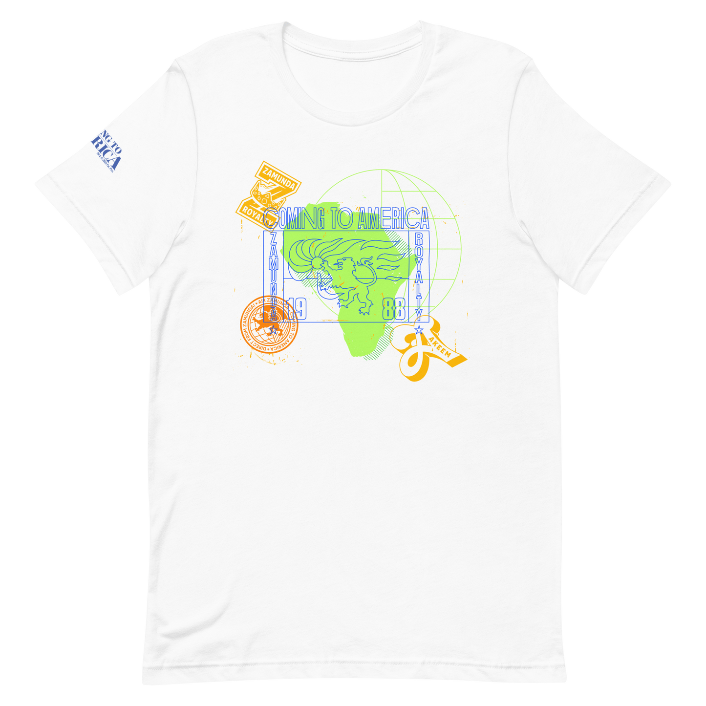 Coming To America Passport Stamp Adult Short Sleeve T - Shirt - Paramount Shop