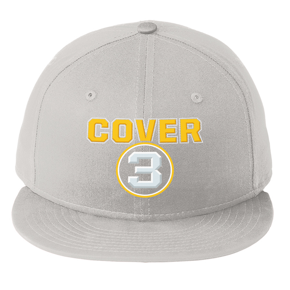 Cover 3 College Football Podcast Logo Embroidered Flat Bill Hat - Paramount Shop
