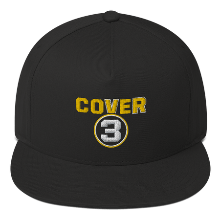 Cover 3 Logo Embroidered Flat Bill Hat - Paramount Shop