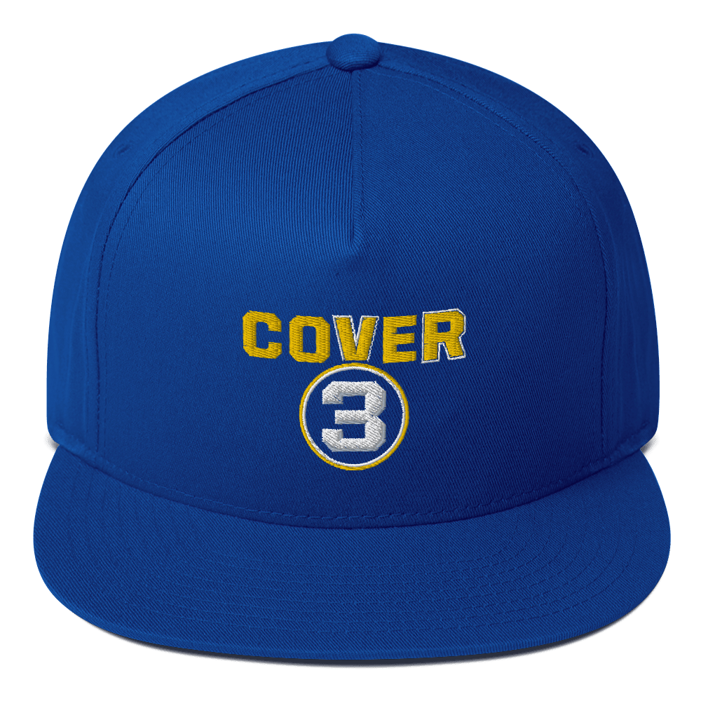 Cover 3 Logo Embroidered Flat Bill Hat - Paramount Shop