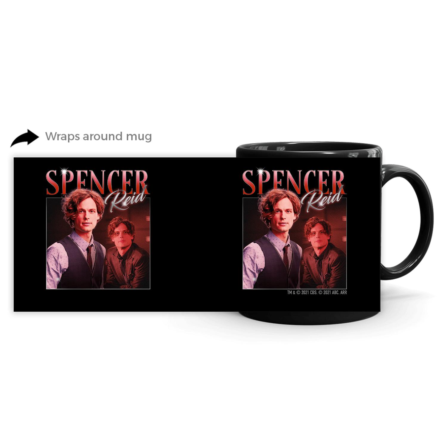 Criminal Minds 80's Spencer Reid Black Mug