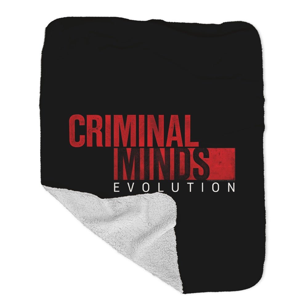 Criminal Minds Evolution Logo Grey Sherpa Blanket - Paramount Shop