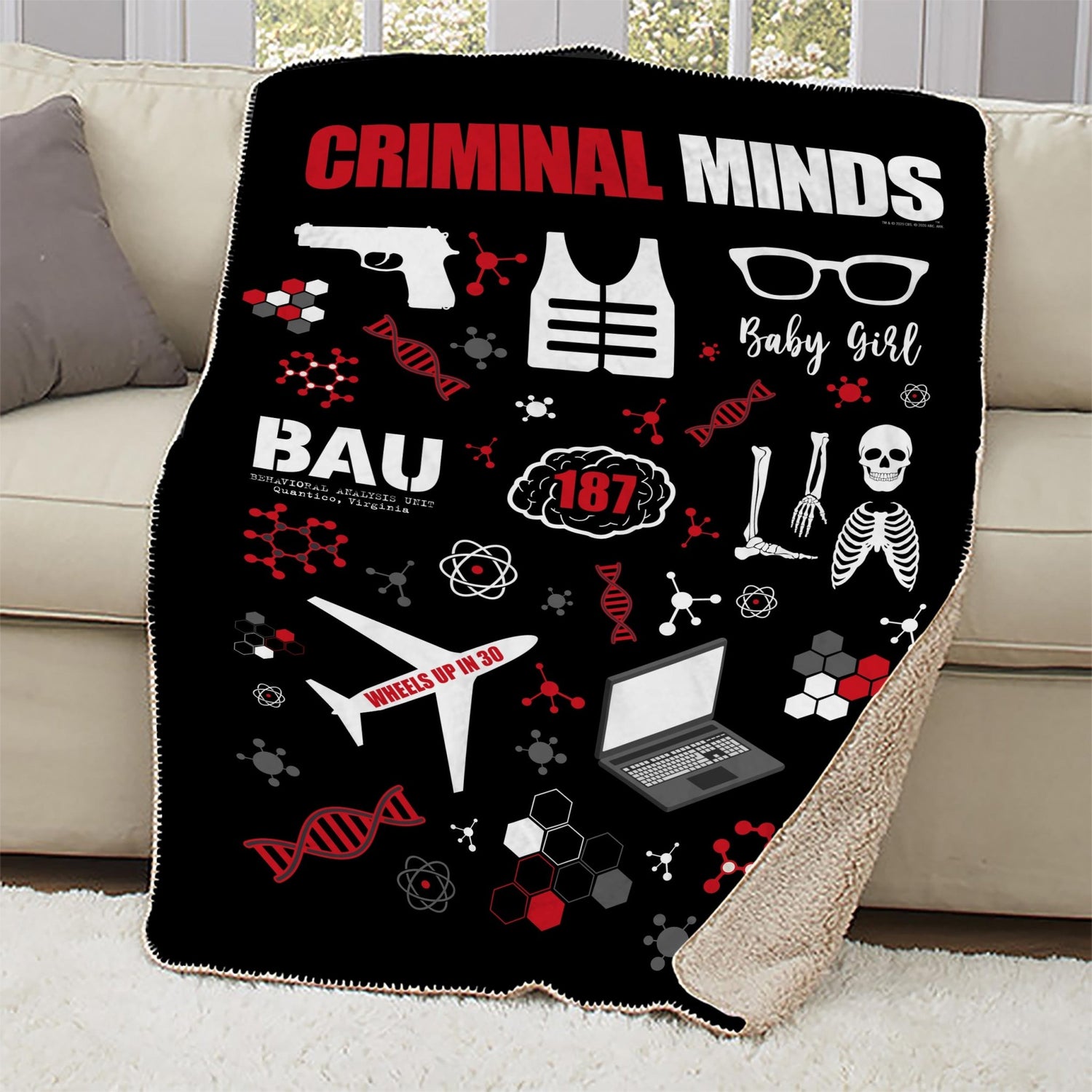 Criminal Minds Icon Mashup Sherpa Blanket - Paramount Shop