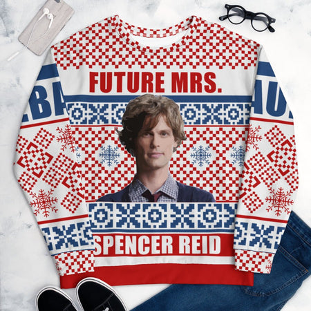 Criminal Minds Mrs. Spencer Reid Holiday Adult All - Over Print Sweatshirt - Paramount Shop