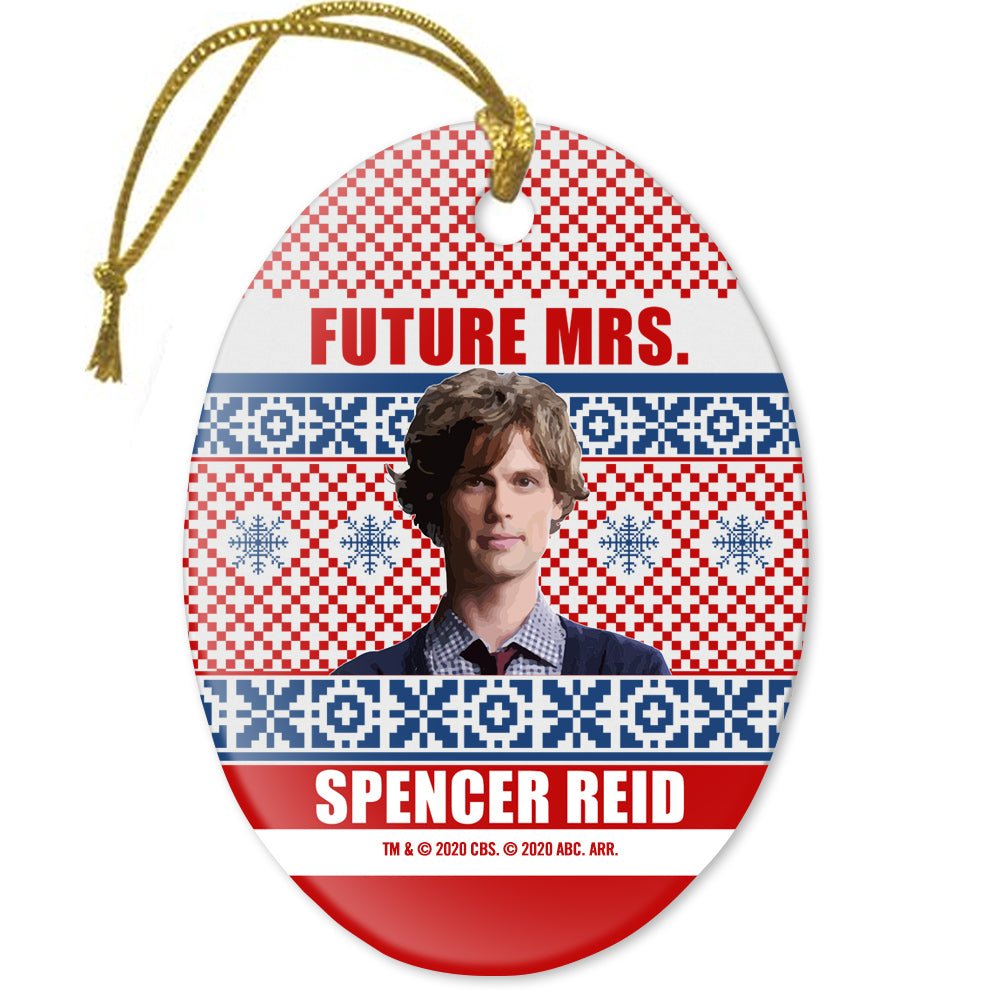 Criminal Minds Mrs. Spencer Reid Holiday Oval Ceramic Oranament - Paramount Shop