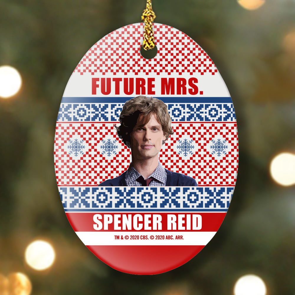 Criminal Minds Mrs. Spencer Reid Holiday Oval Ceramic Oranament - Paramount Shop