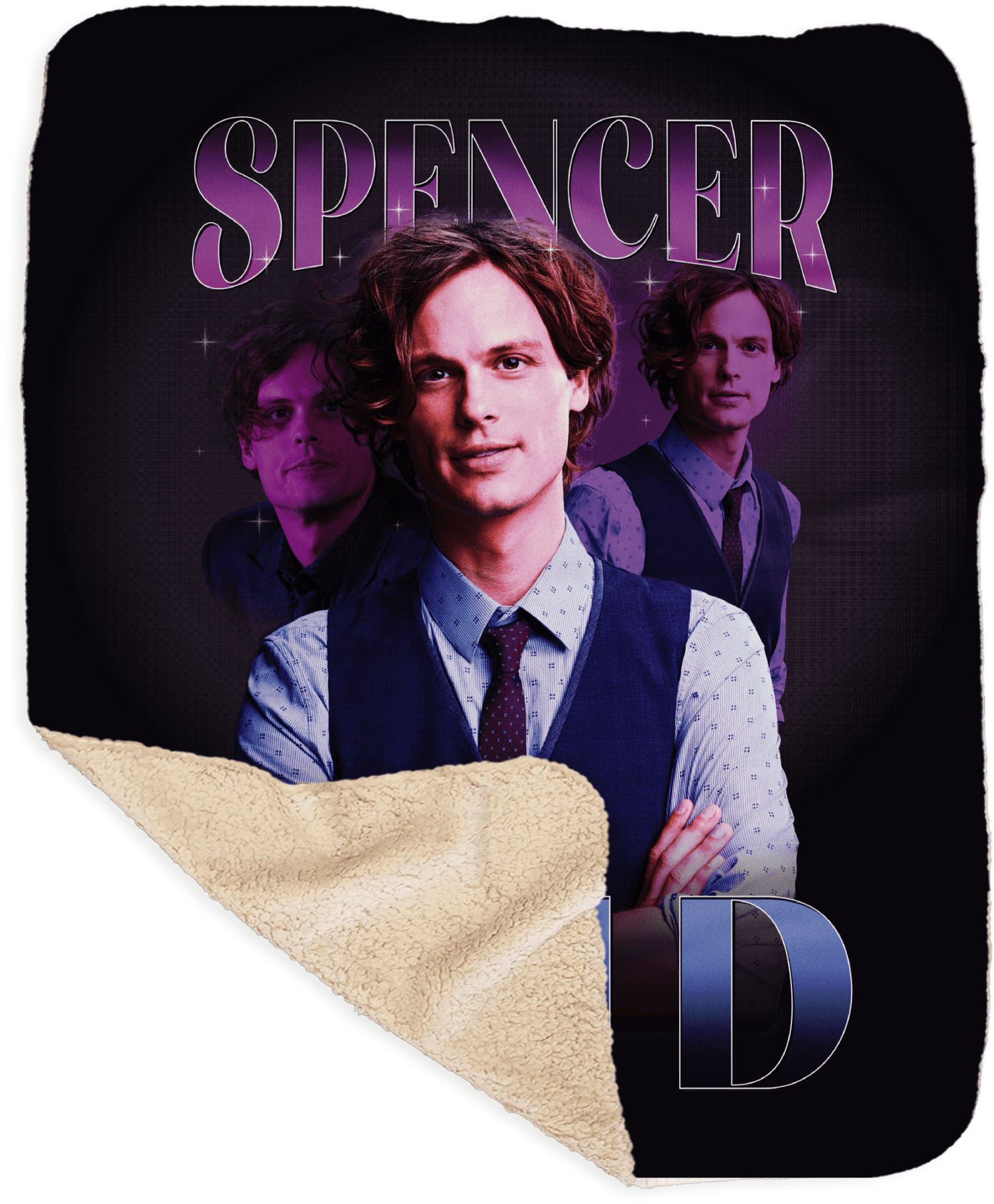 Criminal Minds Spencer Reid Heart Throb Sherpa Blanket - Paramount Shop