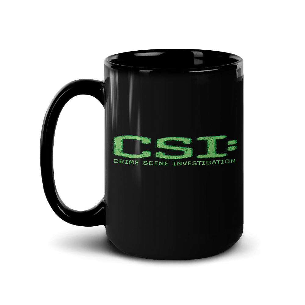 CSI: Crime Scene Investigation Glitch Logo Black Mug - Paramount Shop