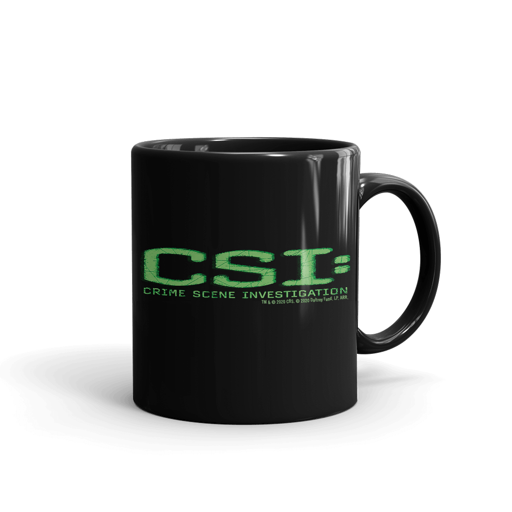 CSI: Crime Scene Investigation Glitch Logo Black Mug - Paramount Shop