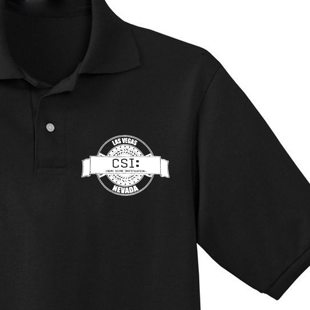 CSI: Crime Scene Investigation Logo Badge Adult Short Sleeve Polo - Paramount Shop