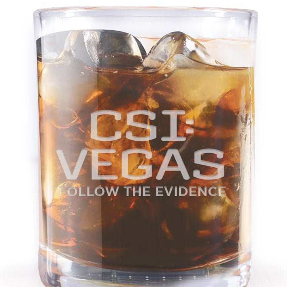 CSI: Vegas Follow The Evidence Laser Engraved Rocks Glass - Paramount Shop