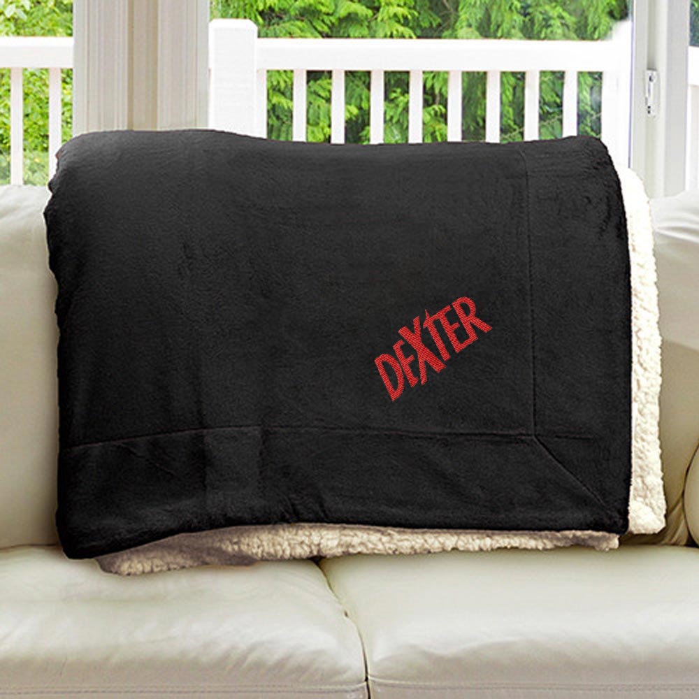 Dexter Embroidered Sherpa Throw Blanket - Paramount Shop
