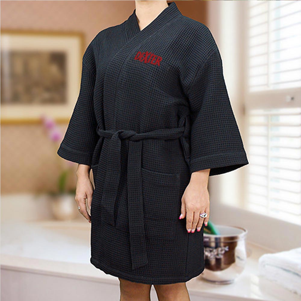 Dexter Embroidered Waffle Robe - Paramount Shop