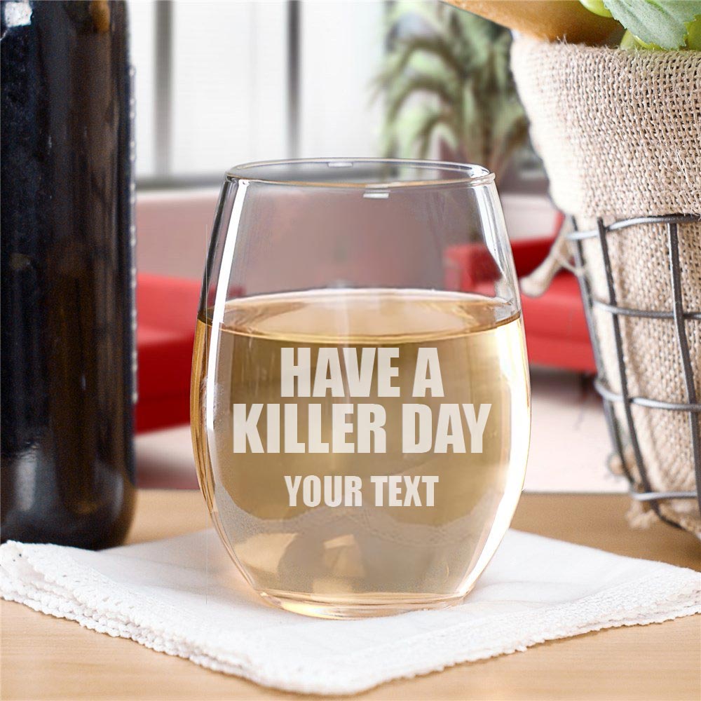 Dexter Have a Killer Day Personalized Stemless Wine Glass - Paramount Shop