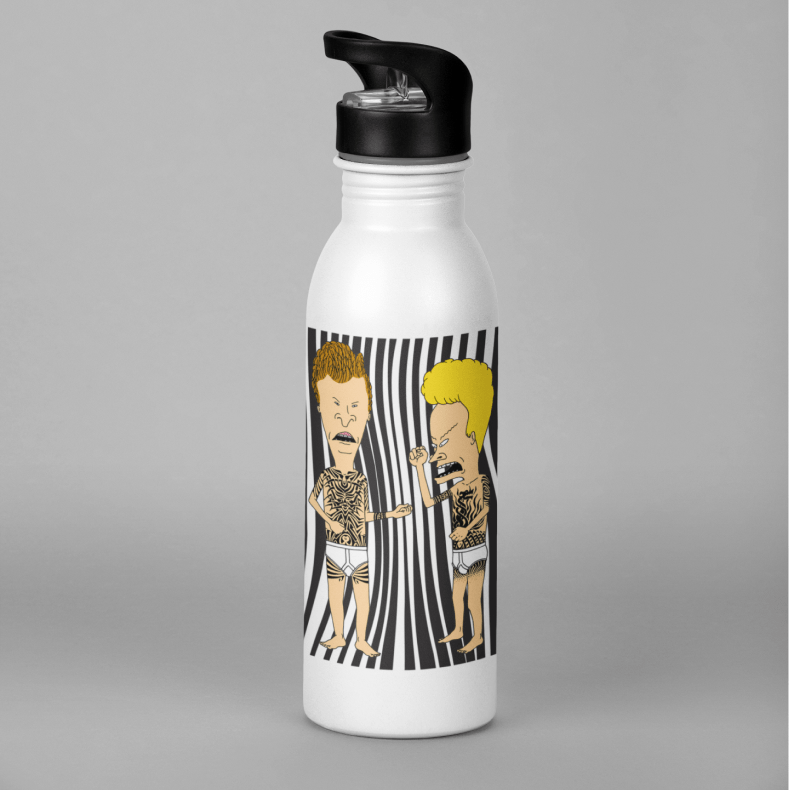 Beavis and Butt-Head This Rocks 20 oz Screw Top Water Bottle with Straw