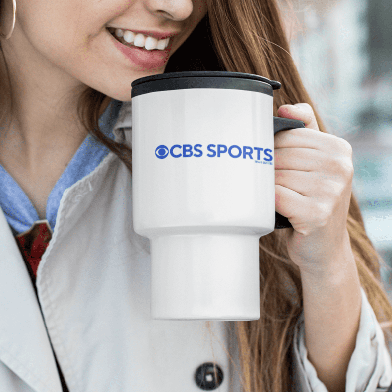 CBS Sports Logo 14 oz Edelstahl Travel Tasse mit Henkel