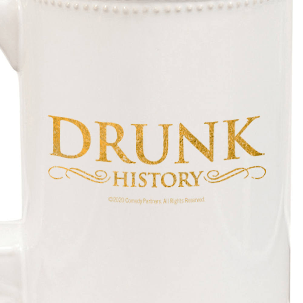 Drunk History Gold Logo 20 oz Ceramic Beer Stein - Paramount Shop