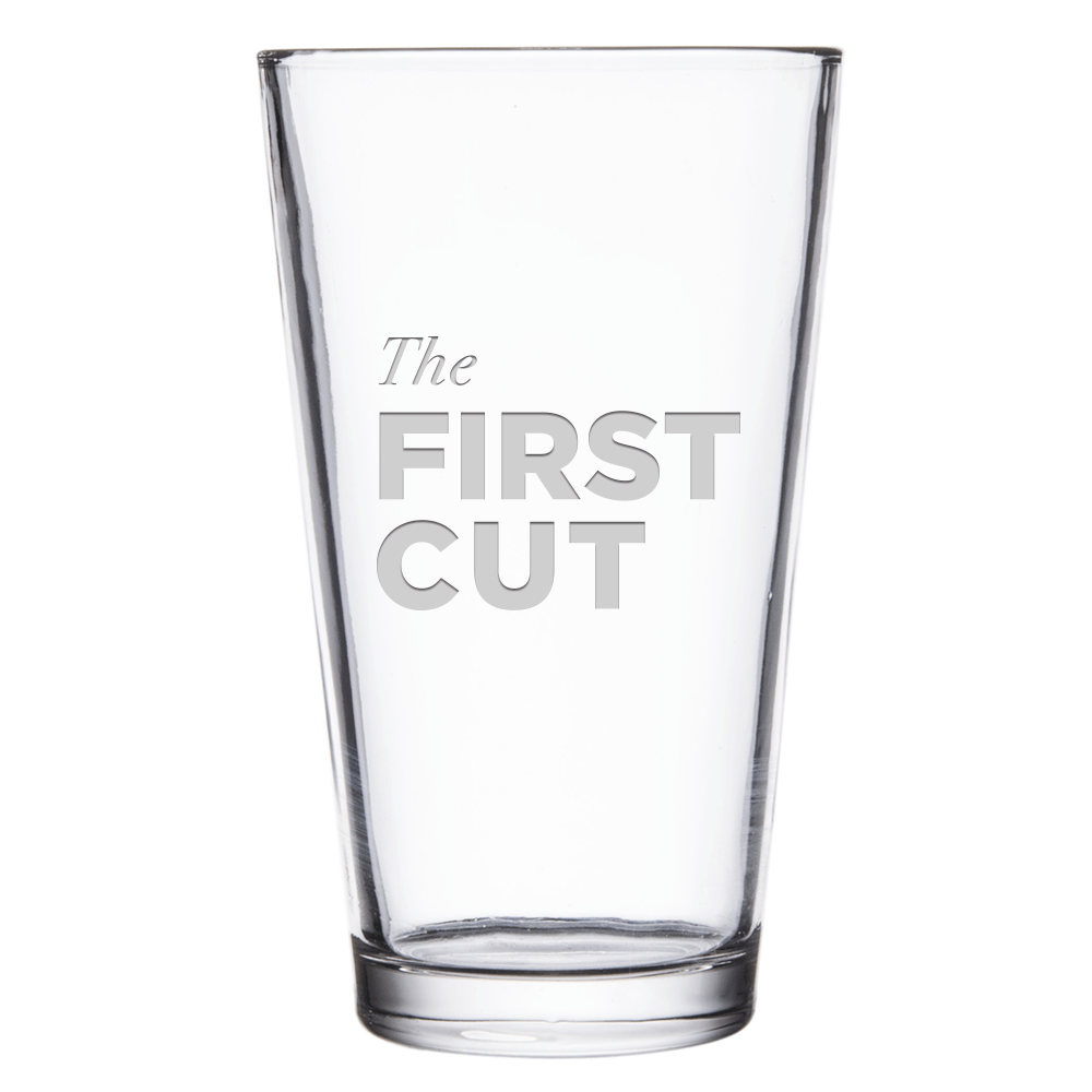 First Cut Golf Podcast Logo Laser Engraved Pint Glass - Paramount Shop