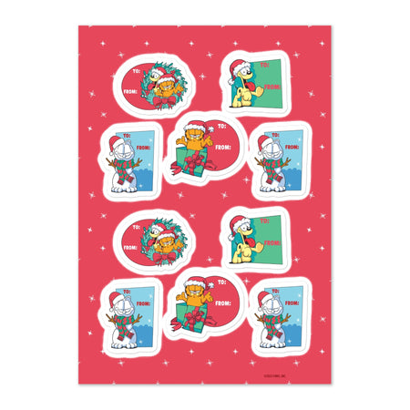 Garfield Holiday Gift Label Sticker Sheet - Paramount Shop