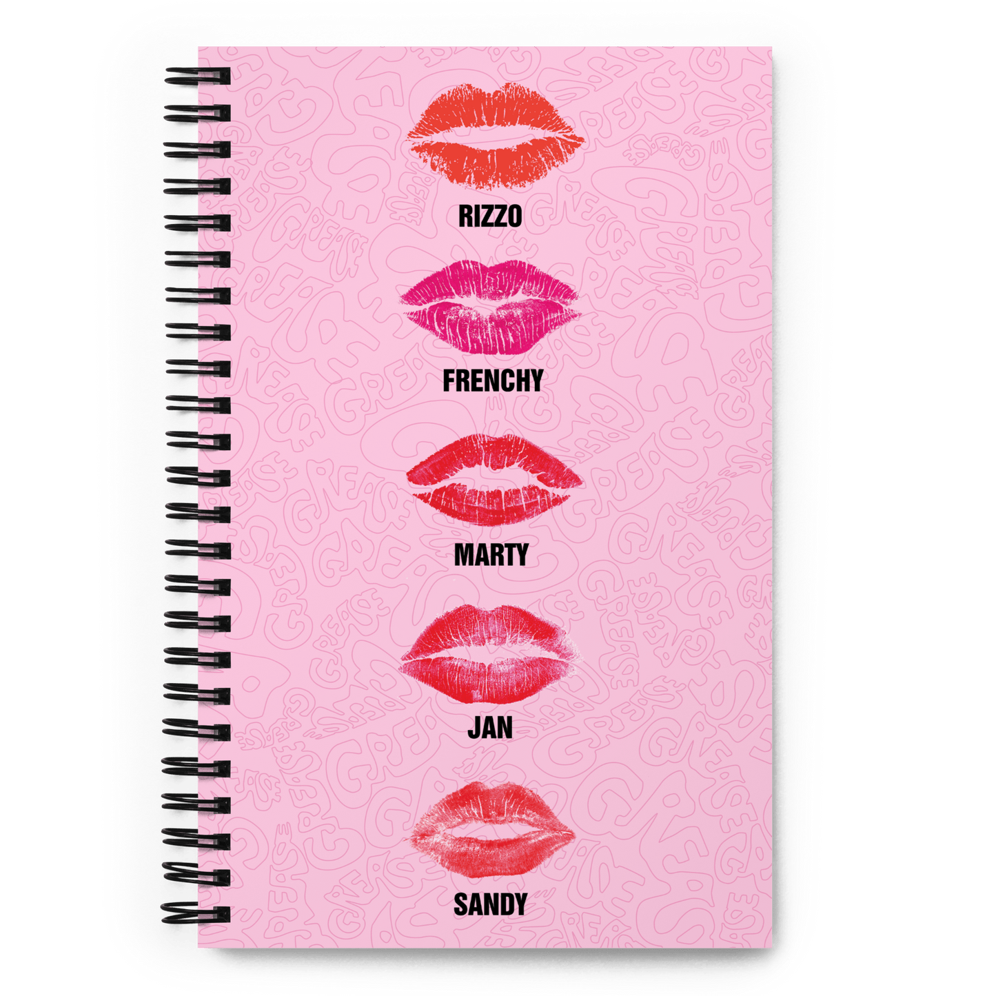 Grease Pink Ladies Kisses Spiral Notebook - Paramount Shop