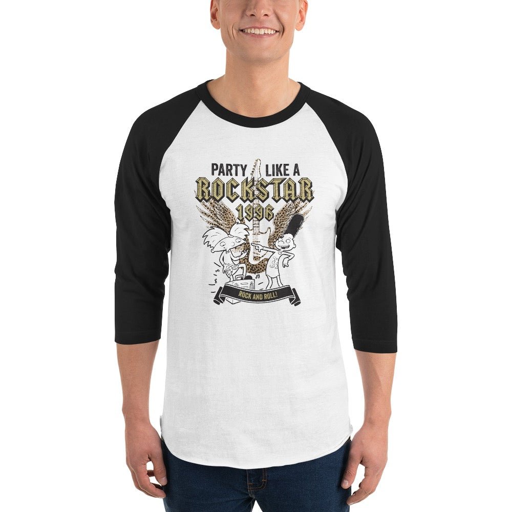 Hey Arnold! Party Like a Rockstar Unisex 3/4 Sleeve Raglan Shirt - Paramount Shop