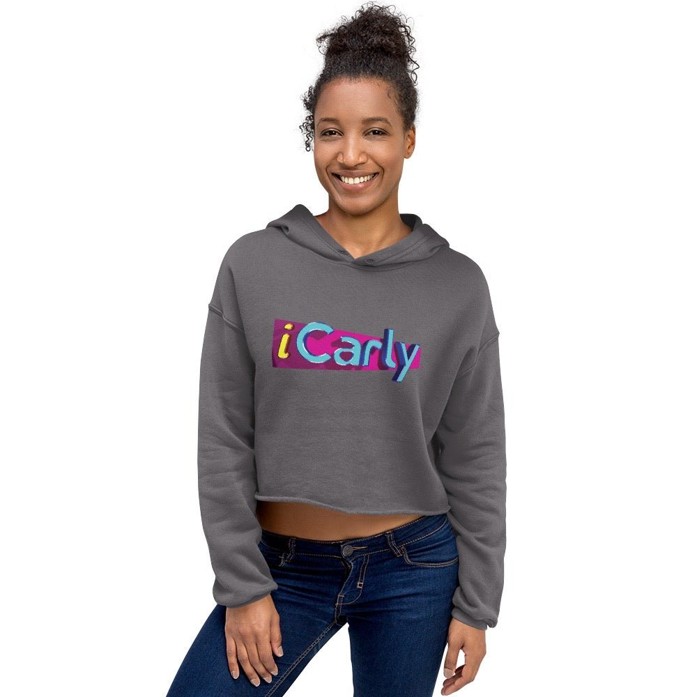 iCarly Logo Women's Fleece Crop Hooded Sweatshirt - Paramount Shop