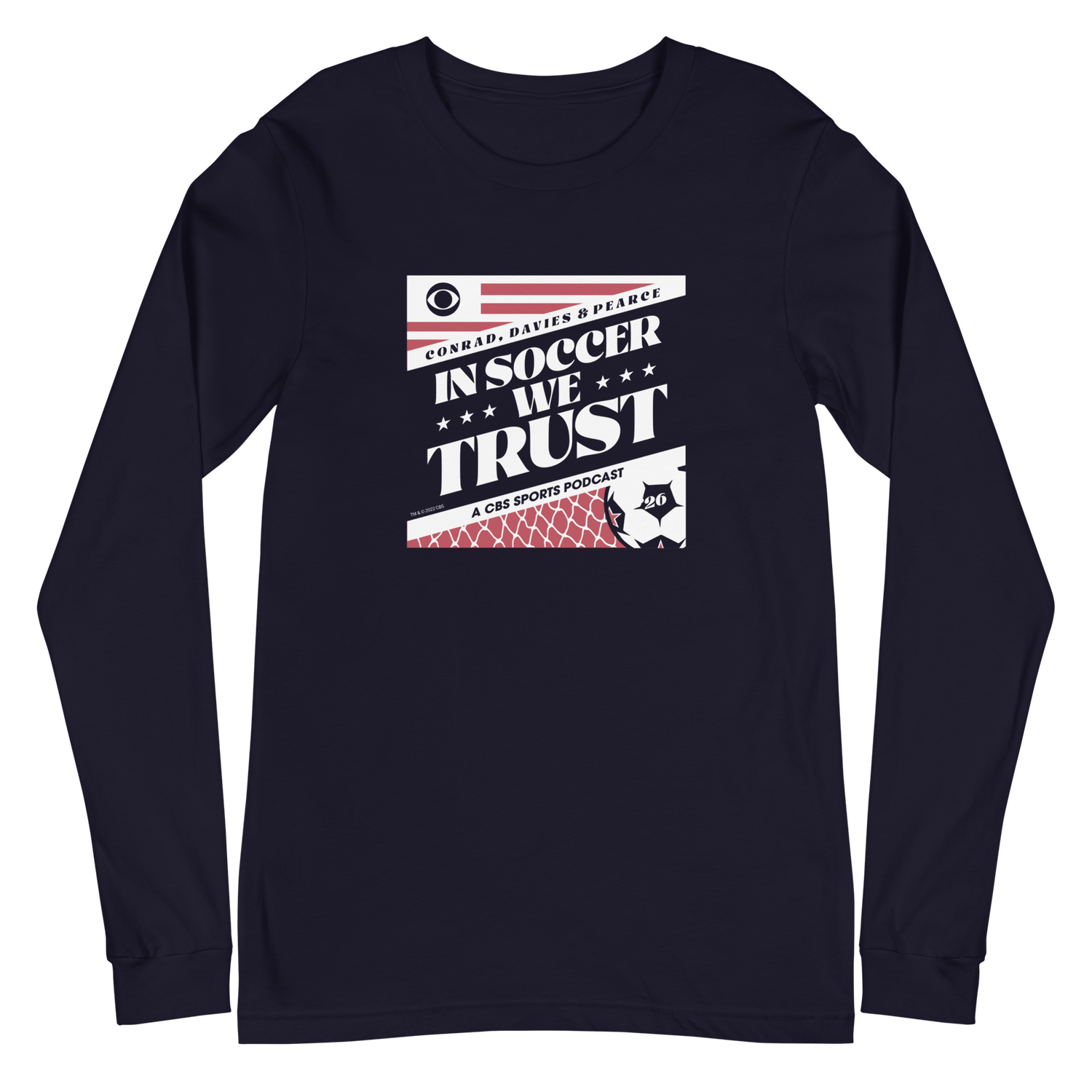 In Soccer We Trust Podcast Key Art Adult Long Sleeve T - Shirt - Paramount Shop