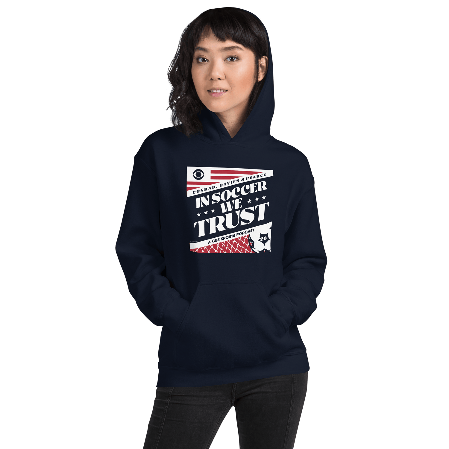 In Soccer We Trust Podcast Key Art Hooded Sweatshirt - Paramount Shop
