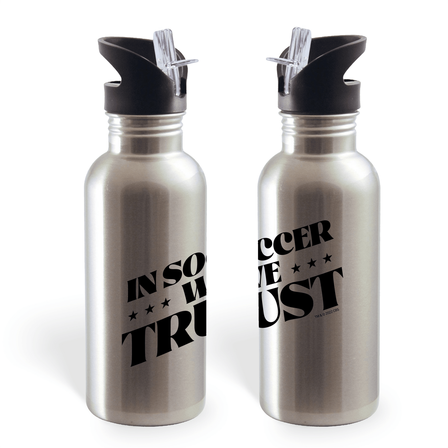 In Soccer We Trust Podcast Logo 20oz Screw Top Water Bottle with Straw - Paramount Shop