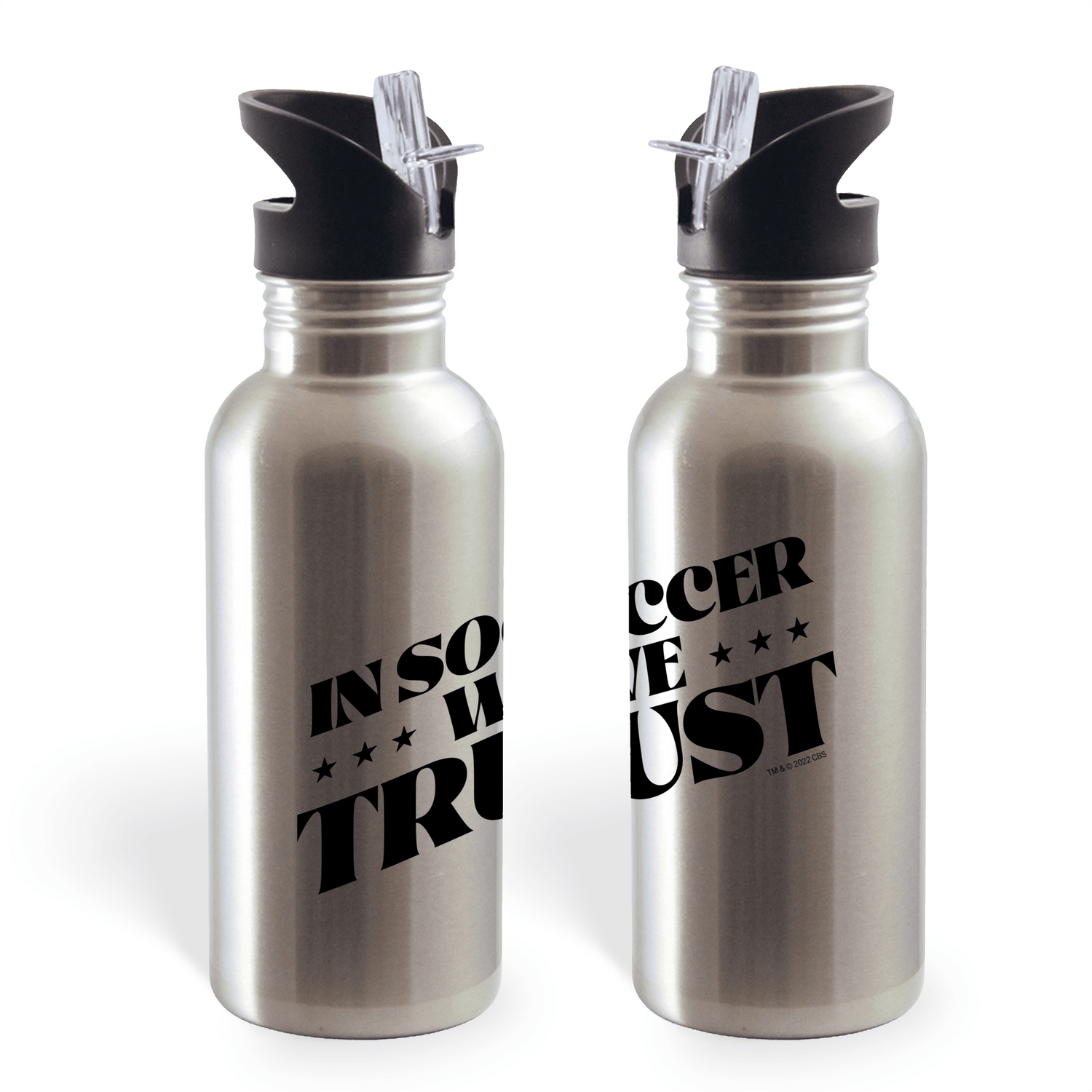In Soccer We Trust Podcast Logo 20oz Screw Top Water Bottle with Straw - Paramount Shop