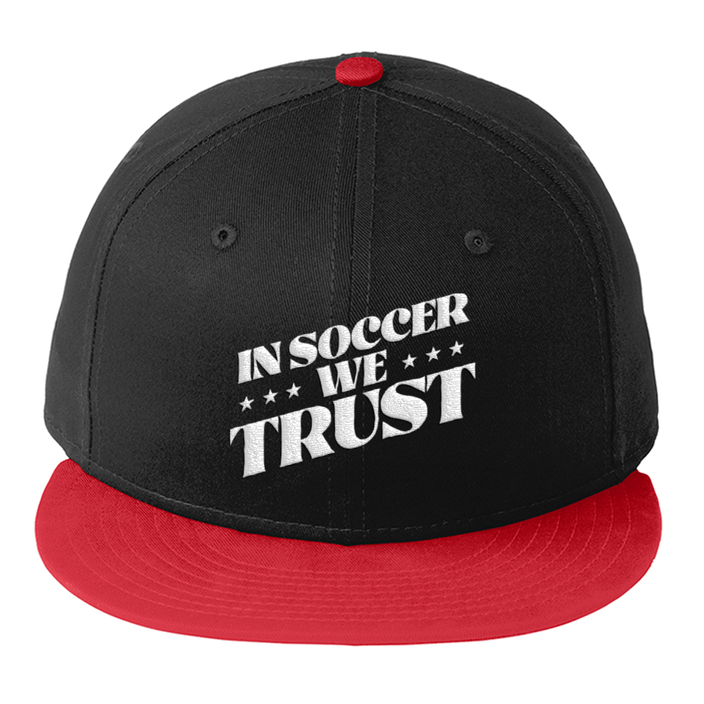 In Soccer We Trust Podcast Logo Embroidered Flat Bill Hat - Paramount Shop