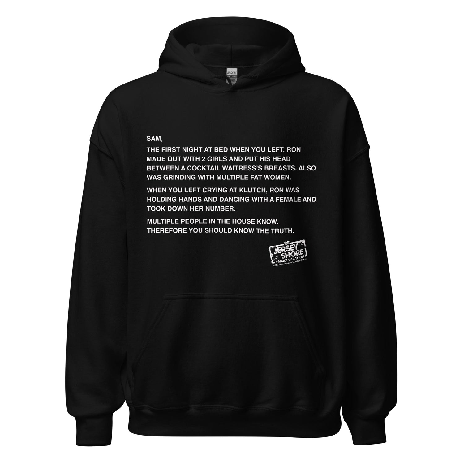 Jersey Shore Family Vacation Sam Note Hoodie - Paramount Shop