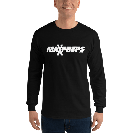 MaxPreps Logo White Adult Long Sleeve T - Shirt - Paramount Shop