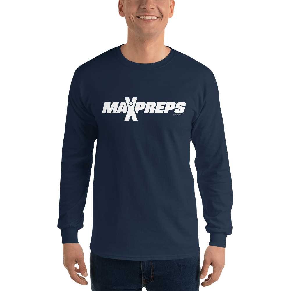 MaxPreps Logo White Adult Long Sleeve T - Shirt - Paramount Shop