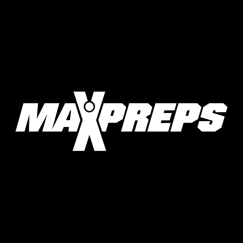 MaxPreps Logo White Embroidered Flat Bill Hat - Paramount Shop