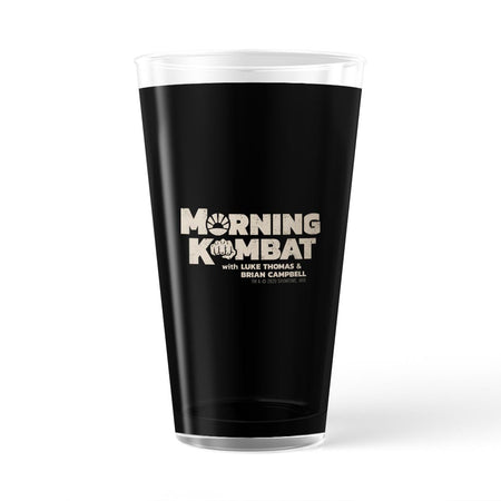 Morning Kombat Logo with Names 17 oz Pint Glass - Paramount Shop