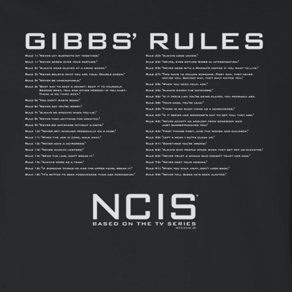 NCIS Gibbs Rules Adult Long Sleeve T - Shirt - Paramount Shop