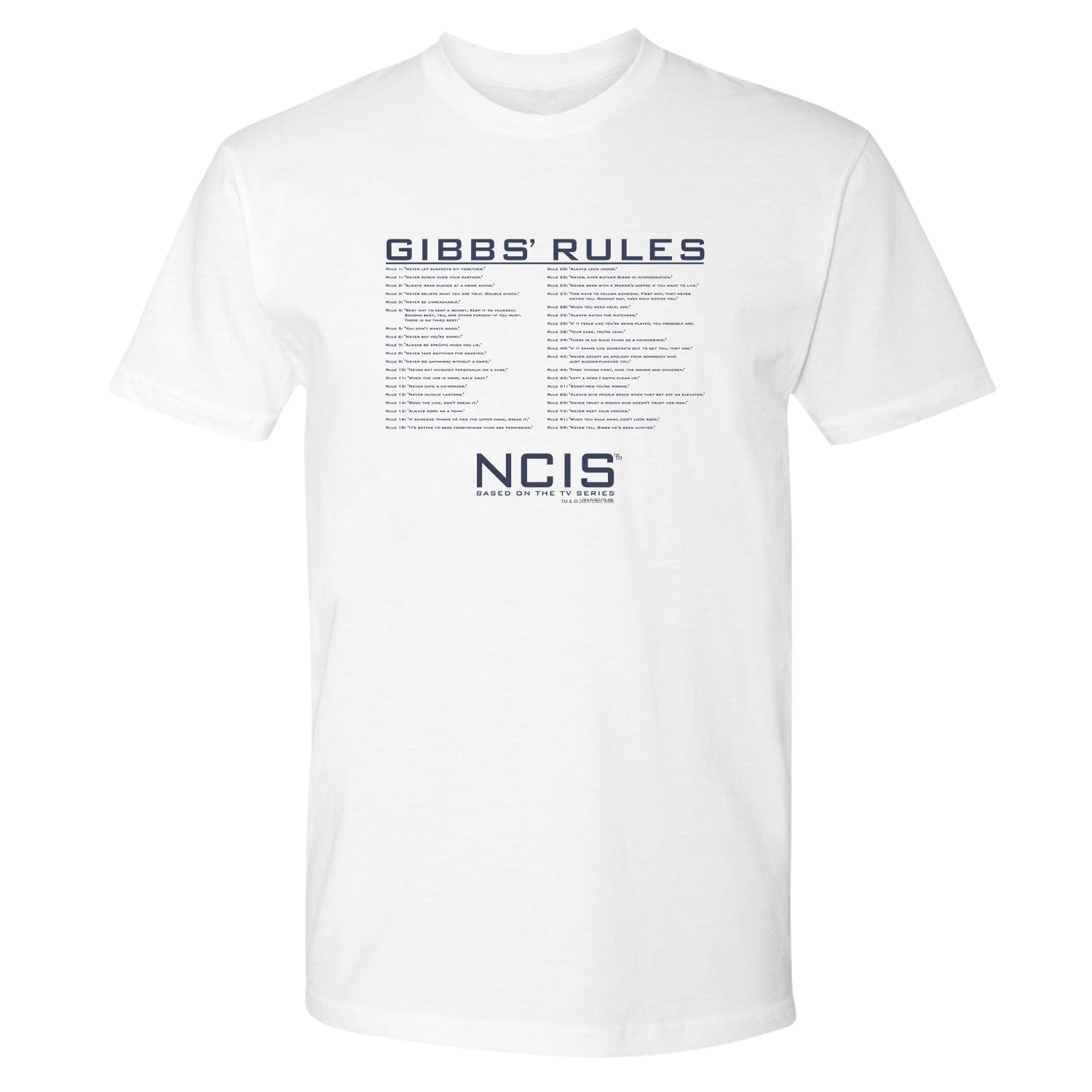 NCIS Gibbs Rules Adult Short Sleeve T - Shirt - Paramount Shop