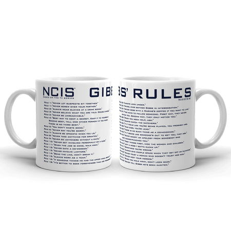 NCIS Gibbs' Rules White Mug - Paramount Shop