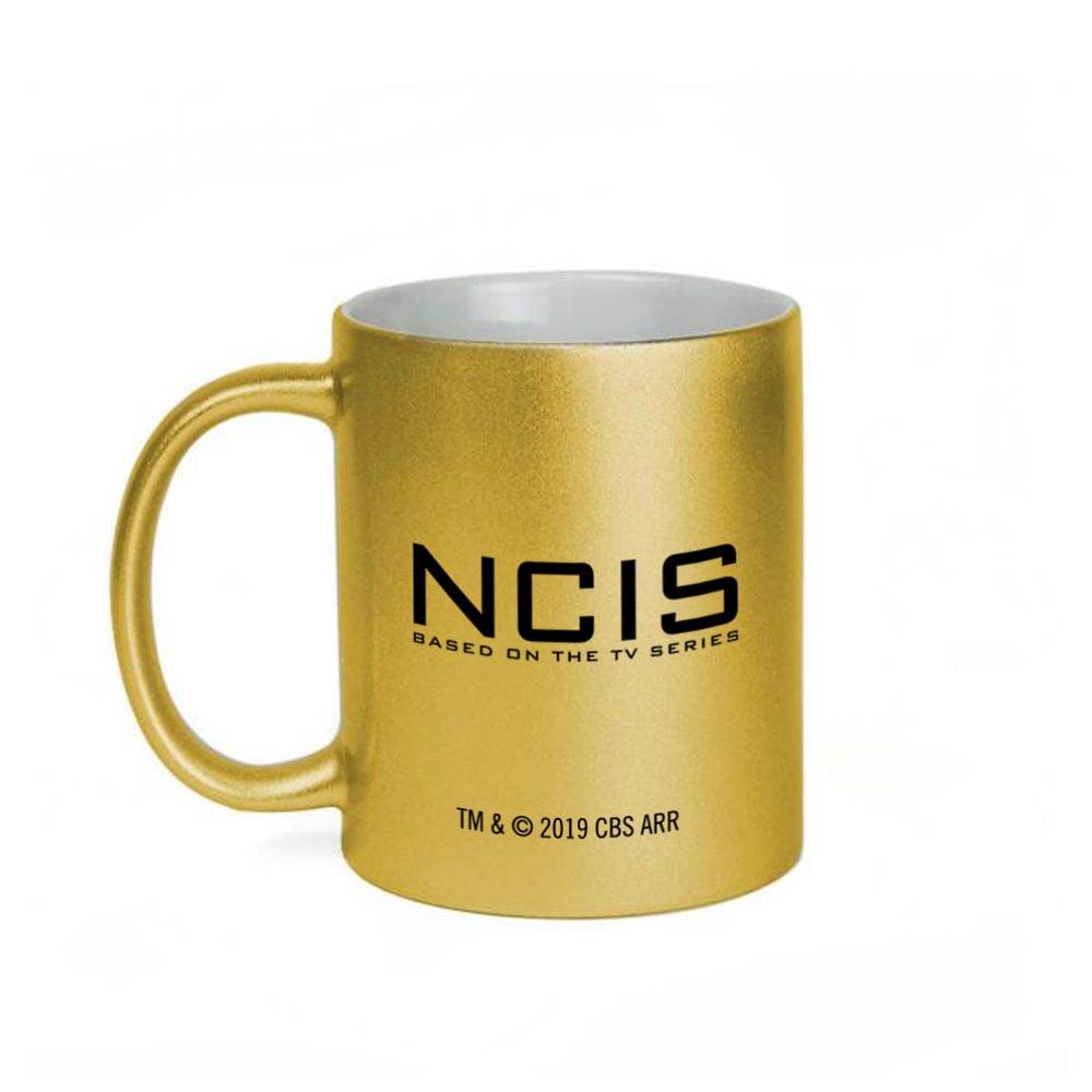 NCIS Special Agent Badge Wreath 11 oz Gold Metallic Mug - Paramount Shop
