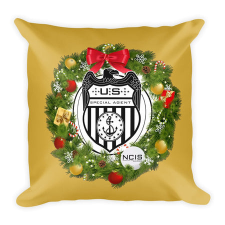 NCIS Special Agent Badge Wreath Throw Pillow - 16" x 16" - Paramount Shop